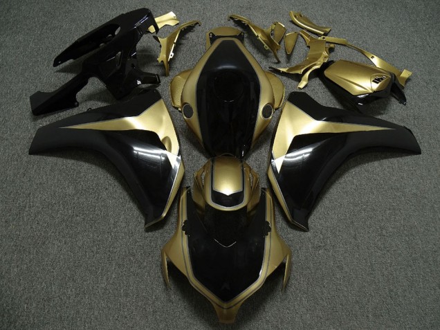 Billige Honda CBR1000RR Motorrad Verkleidung 2008-2011 - Gold Glanzendes Schwarz