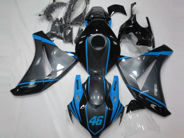 Billige Honda CBR1000RR Motorrad Verkleidung 2008-2011 - Grau Blau Matt Schwarz Motul 46