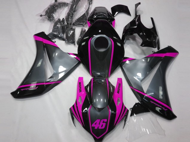 Billige Honda CBR1000RR Motorrad Verkleidung 2008-2011 - Grau Rosa Matt Schwarz Motul 46