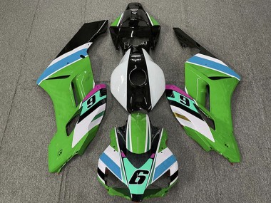 Billige Honda CBR1000RR Motorrad Verkleidung 2004-2005 - Weiss Grun Blau Glanzendes Schwarz 6