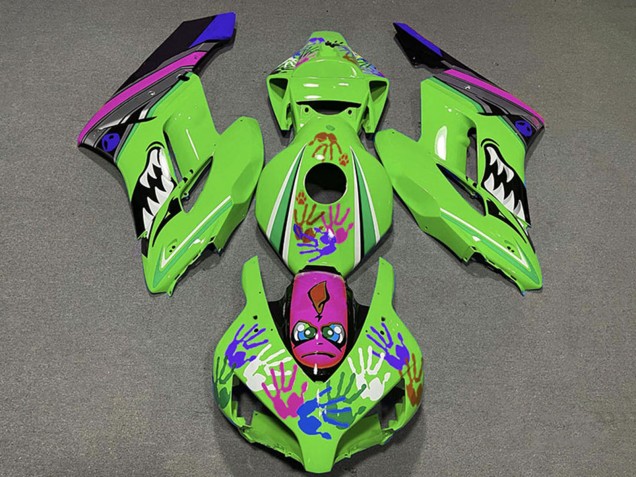 Billige Honda CBR1000RR Motorrad Verkleidung 2004-2005 - Grun Lila Blau Schwarz Hai