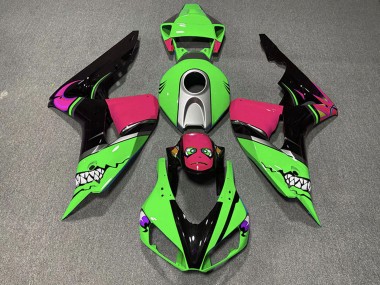 Billige Honda CBR1000RR Motorrad Verkleidung 2006-2007 - Grun Silber Rosa Glanzendes Schwarz Hai