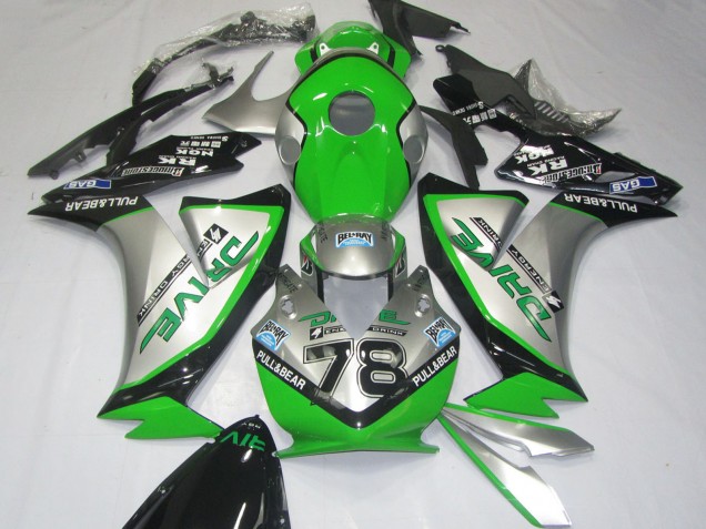 Billige Honda CBR1000RR Motorrad Verkleidung 2012-2016 - Silber Grun Glanzendes Schwarz