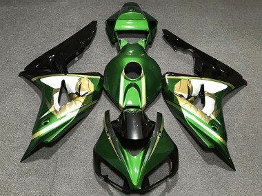 Billige Honda CBR1000RR Motorrad Verkleidung 2006-2007 - Grun Weiss Gold Glanzendes Schwarz