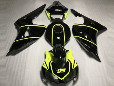 Billige Honda CBR1000RR Motorrad Verkleidung 2006-2007 - Glanzendes Schwarz Hohe Sichtbarkeit Gelb 99