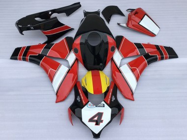 Billige Honda CBR1000RR Motorrad Verkleidung 2008-2011 - Rot Weiss Gelb Glanzendes Schwarz Rennen Stil