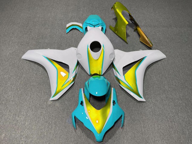 Billige Honda CBR1000RR Motorrad Verkleidung 2008-2011 - Weiss Hellblau Gold