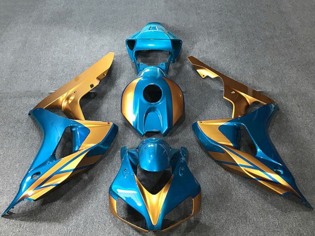 Billige Honda CBR1000RR Motorrad Verkleidung 2006-2007 - Hellblau Gold