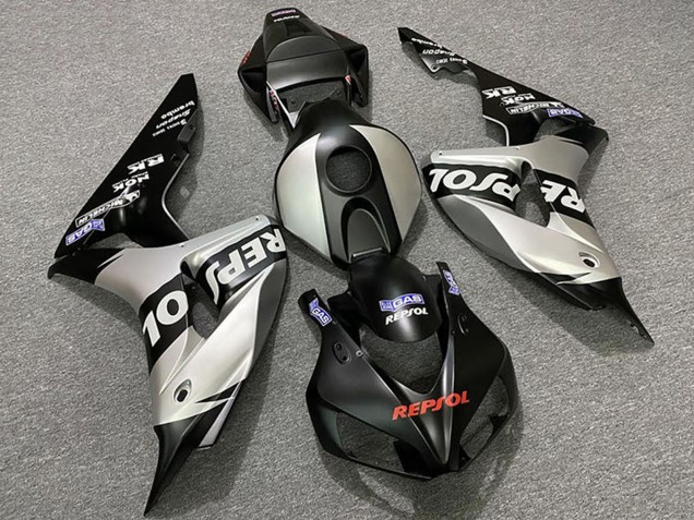 Billige Honda CBR1000RR Motorrad Verkleidung 2006-2007 - Silber Matt Schwarz Repsol