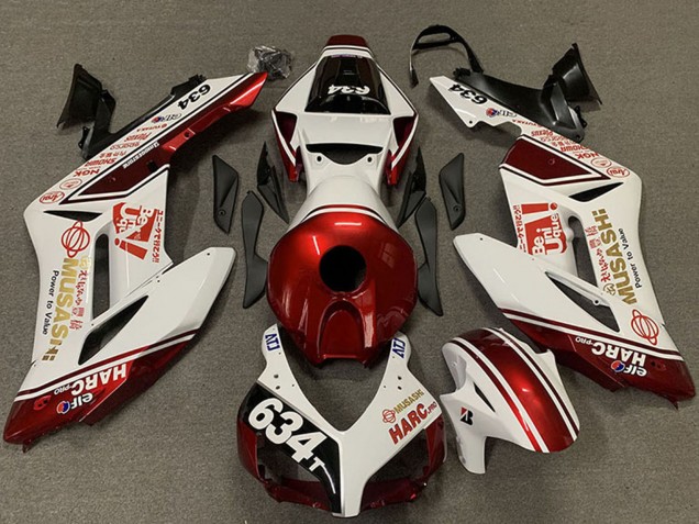 Billige Honda CBR1000RR Motorrad Verkleidung 2004-2005 - Weiss Rot Musashi 634