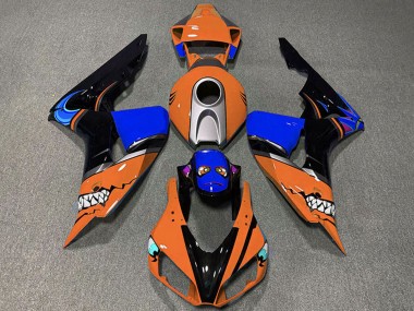 Billige Honda CBR1000RR Motorrad Verkleidung 2006-2007 - Orange Silber Blau Glanzendes Schwarz Hai