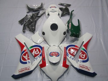 Billige Honda CBR1000RR Motorrad Verkleidung 2008-2011 - Weiss Rot Blau Pata Castrol Tonello