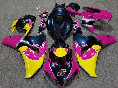 Billige Honda CBR1000RR Motorrad Verkleidung 2008-2011 - Dunkel Blau Rosa Gelb Red Bull