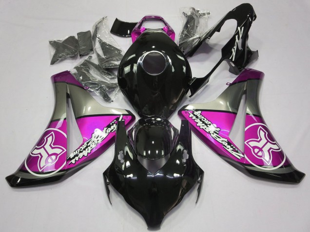 Billige Honda CBR1000RR Motorrad Verkleidung 2008-2011 - Grau Rosa Glanzendes Schwarz