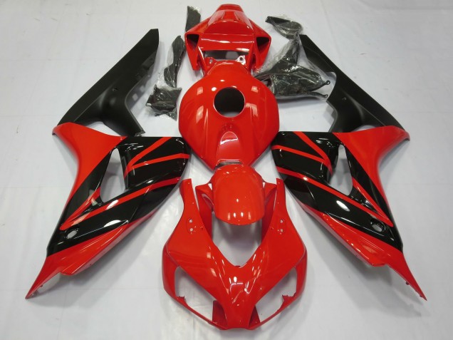 Billige Honda CBR1000RR Motorrad Verkleidung 2006-2007 - Rot Glanzendes Schwarz Matt Schwarz