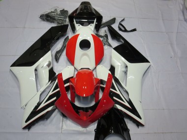 Billige Honda CBR1000RR Motorrad Verkleidung 2004-2005 - Weiss Rot Glanzendes Schwarz Streifen