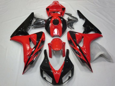 Billige Honda CBR1000RR Motorrad Verkleidung 2006-2007 - Rot Glanzendes Schwarz OEM Stil Kein Aufkleber