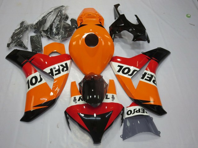 Billige Honda CBR1000RR Motorrad Verkleidung 2008-2011 - Orange Weiss Rot Glanzendes Schwarz Repsol