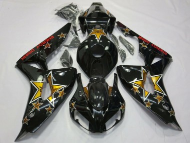 Billige Honda CBR1000RR Motorrad Verkleidung 2006-2007 - Glanzendes Schwarz Stern Energy Drink