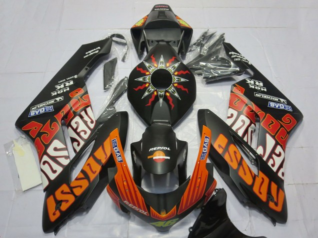 Billige Honda CBR1000RR Motorrad Verkleidung 2004-2005 - Matt Schwarz Orange Rossi