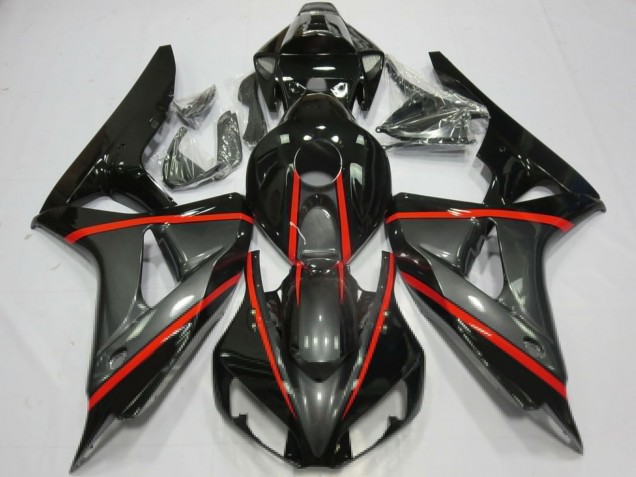 Billige Honda CBR1000RR Motorrad Verkleidung 2006-2007 - Glanzendes Schwarz Grau Rot