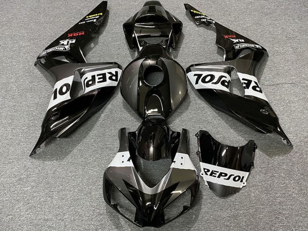 Billige Honda CBR1000RR Motorrad Verkleidung 2006-2007 - Grau Weiss Glanzendes Schwarz Repsol