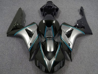 Billige Honda CBR1000RR Motorrad Verkleidung 2006-2007 - Silber Blau Glanzendes Schwarz PinStreifen