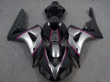 Billige Honda CBR1000RR Motorrad Verkleidung 2006-2007 - Silber Rosa Glanzendes Schwarz PinStreifen