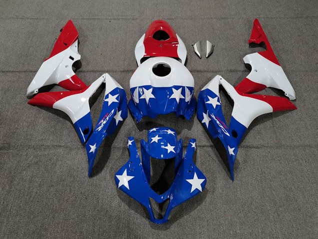 Billige Honda CBR600RR Motorrad Verkleidung 2007-2008 - Weiss Blau Rot American Flag