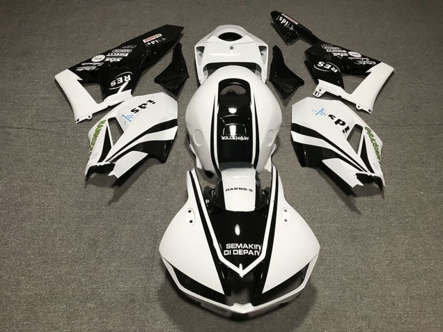 Billige Honda CBR600RR Motorrad Verkleidung 2013-2023 - Weiss Glanzendes Schwarz
