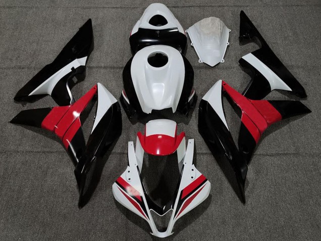 Billige Honda CBR600RR Motorrad Verkleidung 2007-2008 - Weiss Rot Glanzendes Schwarz