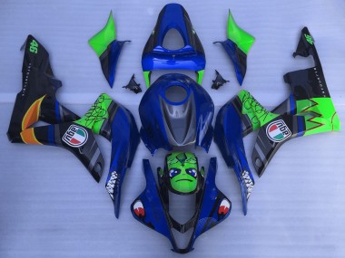 Billige Honda CBR600RR Motorrad Verkleidung 2007-2008 - Blau Grun Glanzendes Schwarz Hai