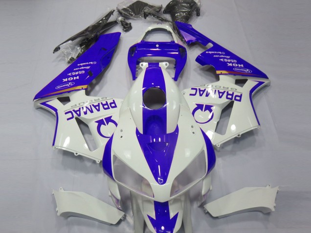 Billige Honda CBR600RR Motorrad Verkleidung 2005-2006 - Weiss Blau Pramac