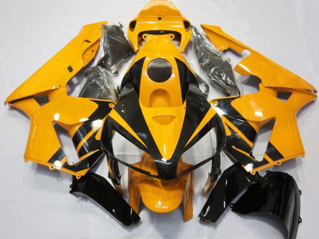 Billige Honda CBR600RR Motorrad Verkleidung 2005-2006 - Bright Orange Glanzendes Schwarz Design