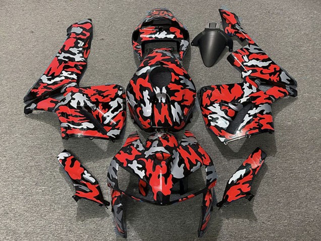 Billige Honda CBR600RR Motorrad Verkleidung 2005-2006 - Camouflage Rot