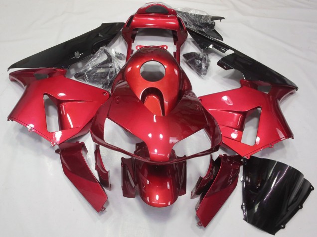 Billige Honda CBR600RR Motorrad Verkleidung Kit 2003-2004 - Rot Glanzendes Schwarz