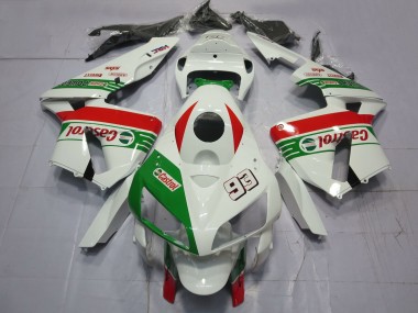 Billige Honda CBR600RR Motorrad Verkleidung 2005-2006 - Weiss Grun Rot Castrol 93