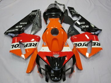 Billige Honda CBR600RR Motorrad Verkleidung 2005-2006 - Orange Weiss Rot Glanzendes Schwarz Repsol