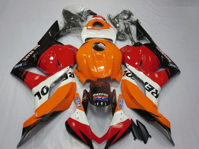 Billige Honda CBR600RR Motorrad Verkleidung 2009-2012 - Orange Weiss Rot Glanzendes Schwarz Repsol HRC