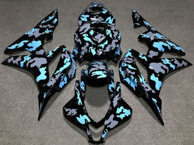 Billige Honda CBR600RR Motorrad Verkleidung 2007-2008 - Blau Grau Camouflage
