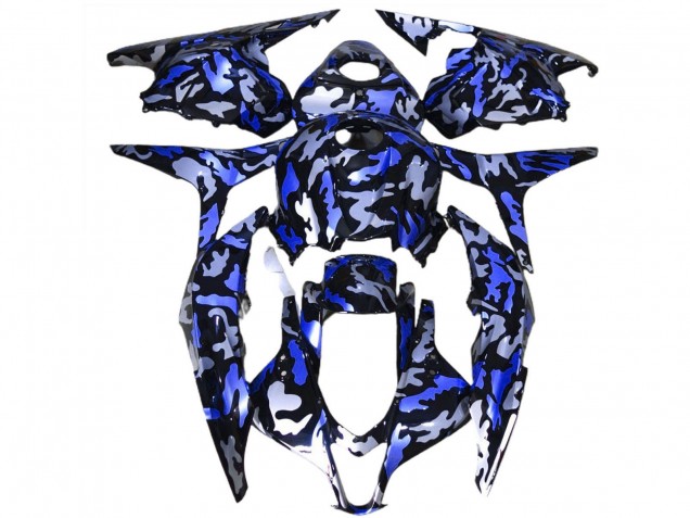 Billige Honda CBR600RR Motorrad Verkleidung 2009-2012 - Blau Weiss Camouflage