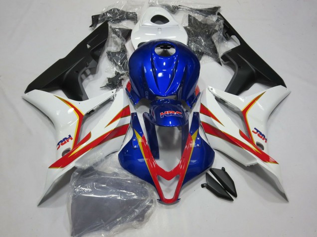 Billige Honda CBR600RR Motorrad Verkleidung 2007-2008 - Weiss Rot Blau HRC