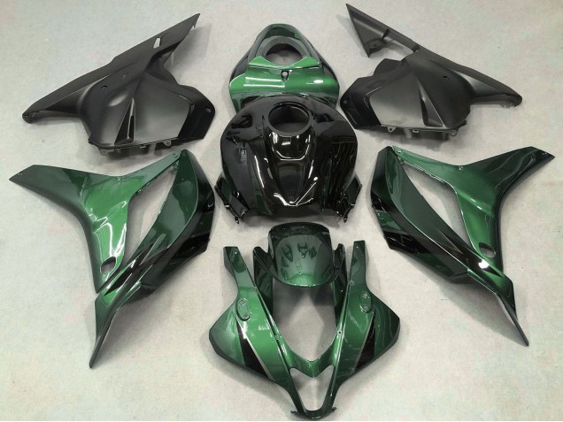 Billige Honda CBR600RR Motorrad Verkleidung 2009-2012 - Grun Glanzendes Schwarz OEM Stil