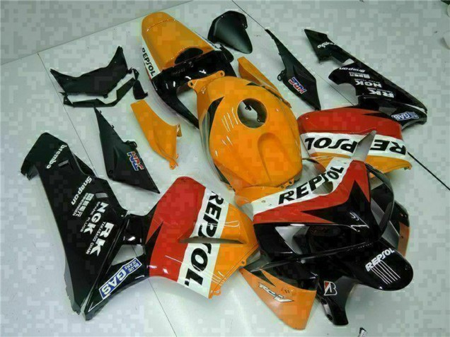 Billige Honda CBR600RR Motorrad Verkleidung 2005-2006 - Orange Weiss Rot Schwarz Repsol