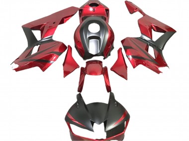 Billige Honda CBR600RR Motorrad Verkleidung 2013-2023 - Dunkel Rot Matt Schwarz