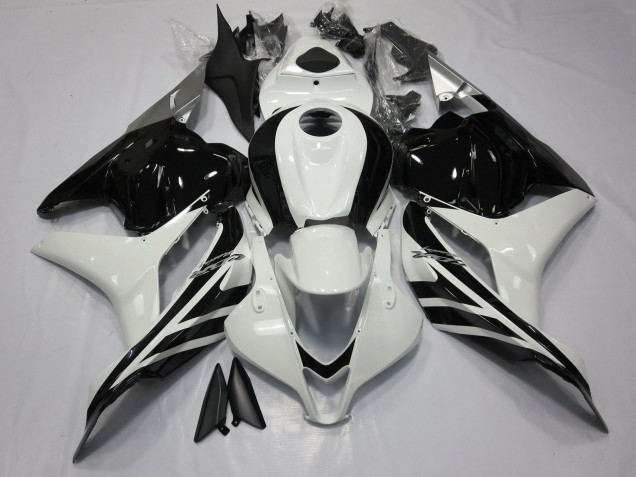 Billige Honda CBR600RR Motorrad Verkleidung 2009-2012 - Weiss Glanzendes Schwarz