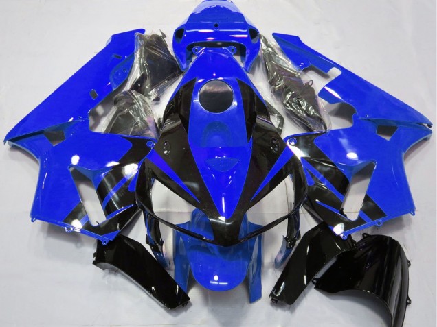 Billige Honda CBR600RR Motorrad Verkleidung 2005-2006 - Blau Glanzendes Schwarz Design