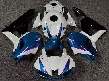 Billige Honda CBR600RR Motorrad Verkleidung 2013-2023 - Weiss Blau Glanzendes Schwarz