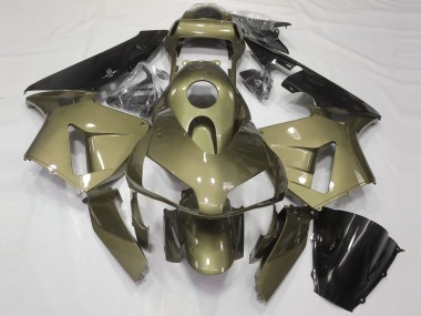 Billige Honda CBR600RR Motorrad Verkleidung 2003-2004 - Olive Glanzendes Schwarz