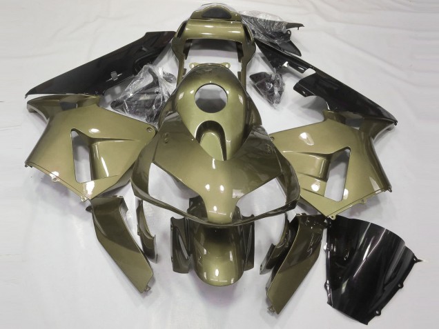 Billige Honda CBR600RR Motorrad Verkleidung 2003-2004 - Olive Glanzendes Schwarz
